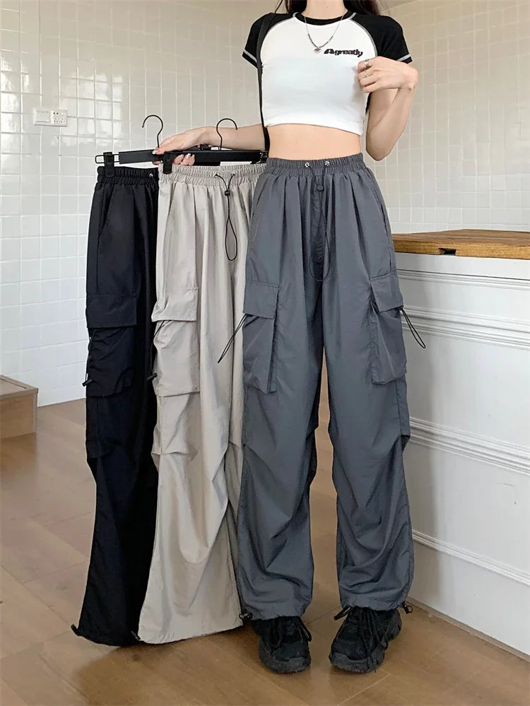 High Waist Wide Leg Workwear Pants Women's Spring 2024 Loose Sun Protection Casual Sports Thin Style Fashionable Trousers