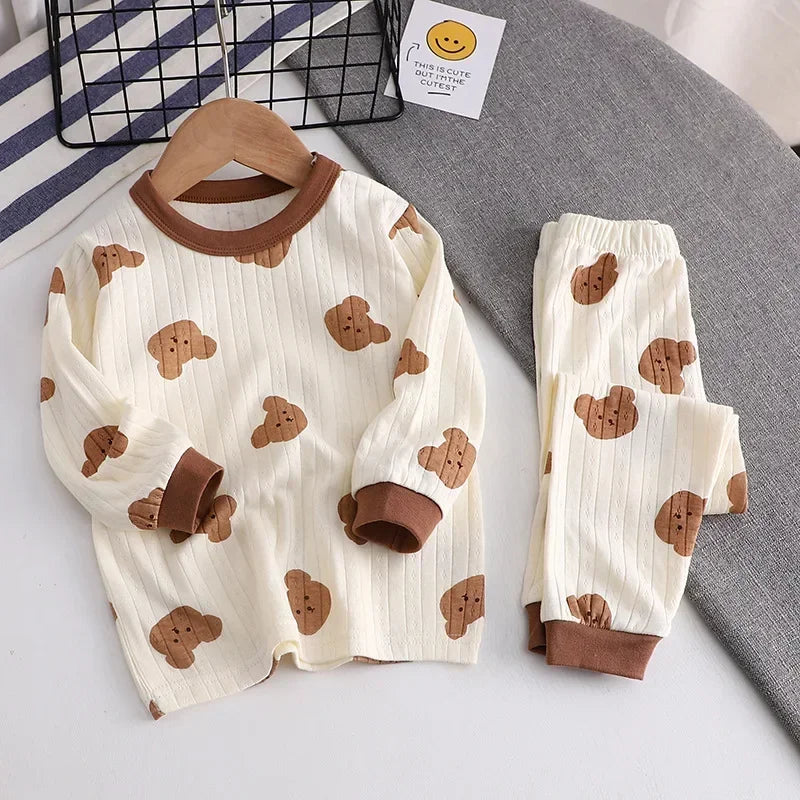 Autumn Baby Clothes Children Loungewear Long Sleeve Pajamas for Cute Deisgn Lightweight Comfortable Fabric Sleepwear Outfit
