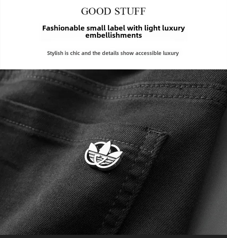 WhiteJeans Men's High-End European Style Jeans Lightweight Luxury Trendy Long Pants Business Casual Pants For Spring 2024