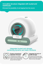 Tonepie Automatic Cat Litter Box Self-Cleaning APP Control 65L Smart Cat Toilet Electric Ion Deodorizati Detachable Tonepie Ti+