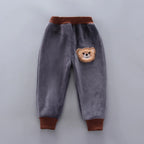 Kids Cartoon Clothing Sets Winter Autumn Boys Girls Cotton Thick Warm Hooded Sweater Cute Bear 3Pcs Children Suits 0-4 Years
