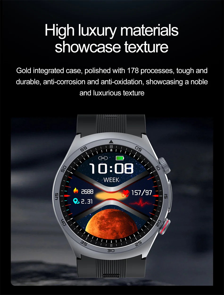 Sapphire Glass AMOLED Blood Pressure Smart Watches ECG Blood Oxygen Blood Pressure Air Pump Sport Health Tracking Smartwatch NFC