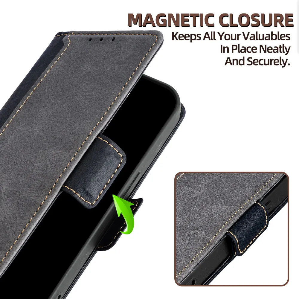 Business Leather Flip Case for POCO X7 Pro Protect Cover Side Magnetic Case for Xiaomi Poco X7 M7 Pro C75 With Card Slots Funda