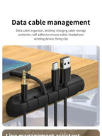 Self-Adhesive Power Cord Cord Manager Fixed Chuck Plug Mouse Cable Headset Winder Mobile Phone Data Cable Card Silicone Desktop
