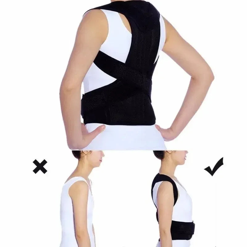 Adjustable Back Posture Corrector With Breathable Shoulder Straps And Waist Belt For Boys And Girls To Relieve Back Strain