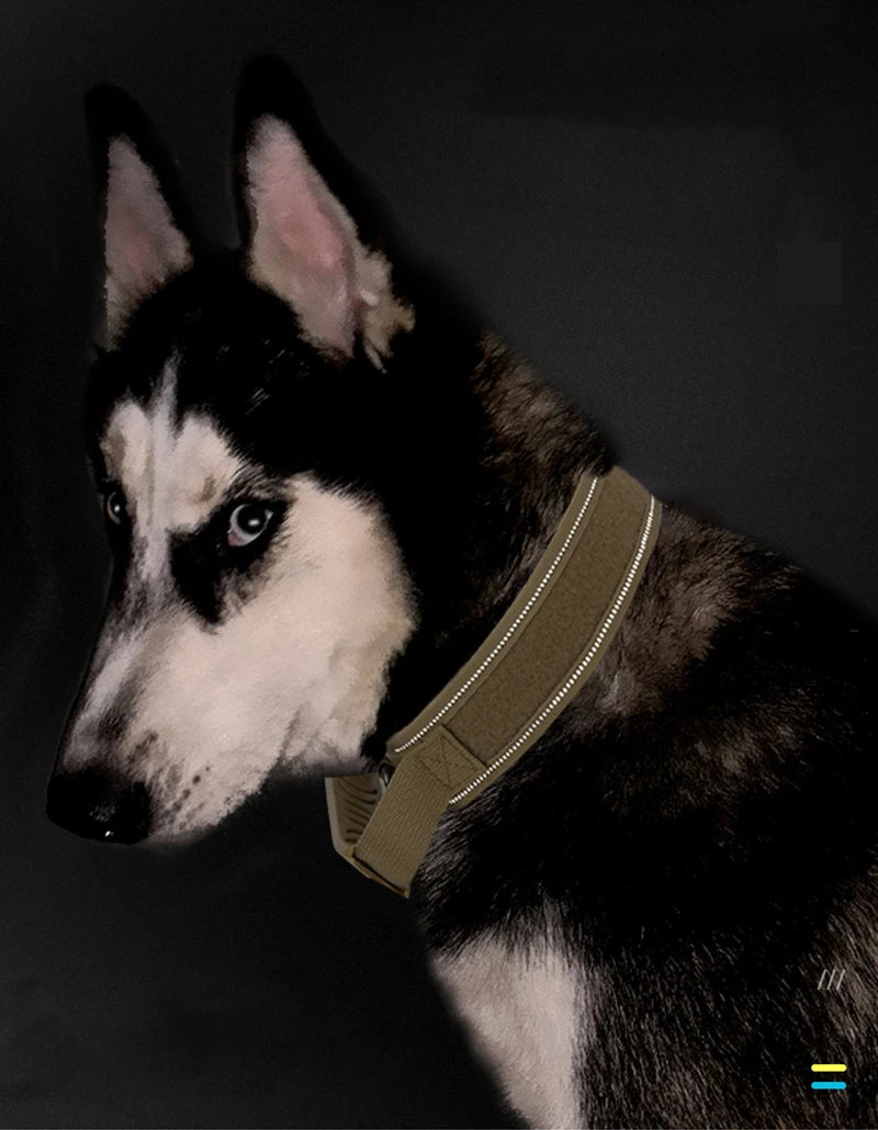 Tactical Dog Training Collar With Handle Reflective Collar Leash No Pull Lead Collars For Small Big Dogs Walking Pet Accessories