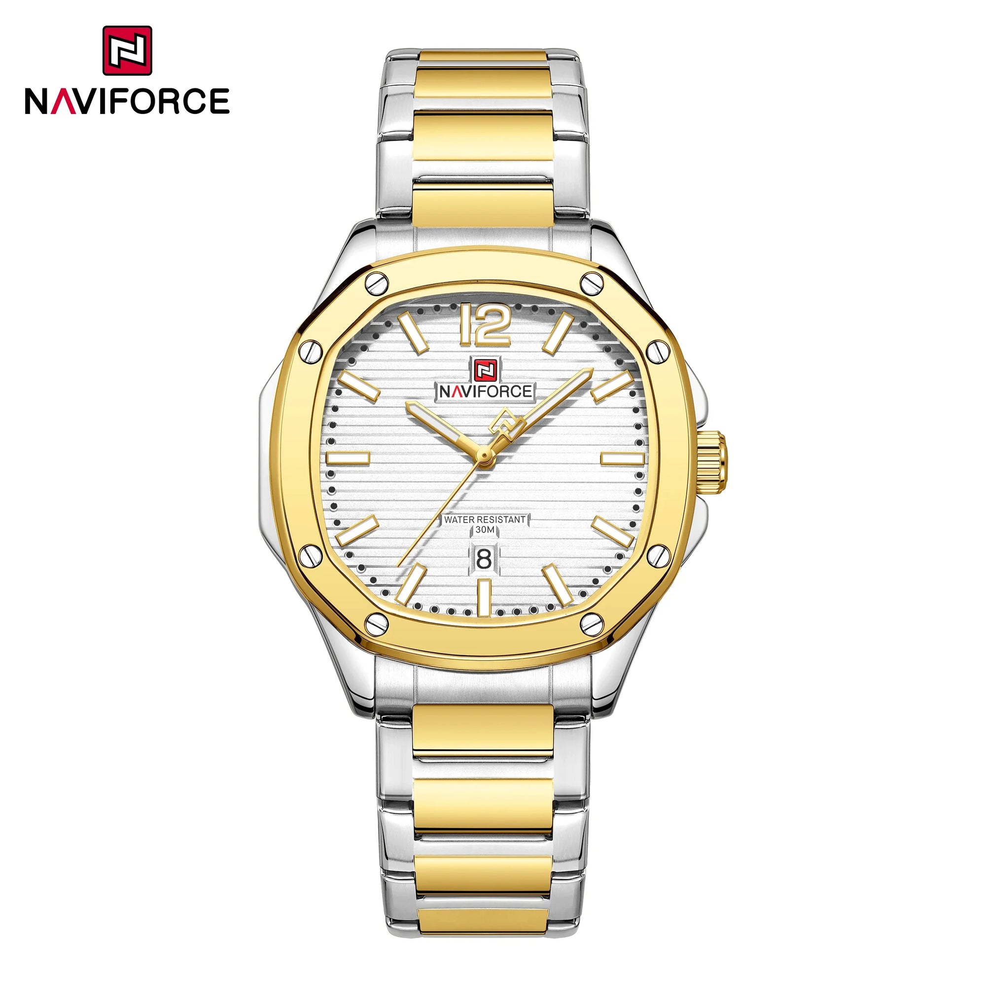NAVIFORCE Men Luxury Brand Watches Military Sport Mens Wrsitwatches Full Steel Quartz Clock Men's Waterproof Business Watch