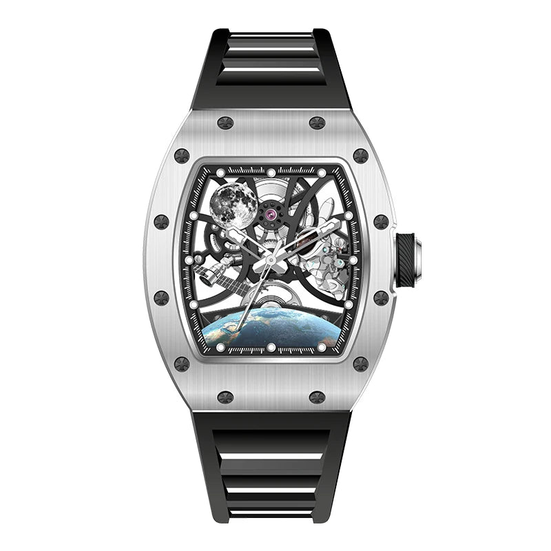 Luxury Automatic Watches Mens Mechanical Watch Bracelet Accessories  Waterproof Stainless Steel Clock Relogio