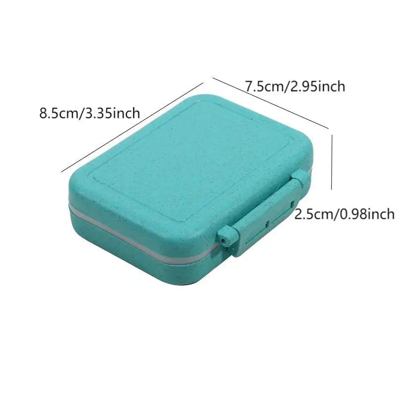 3 Grids Organizer Container For Tablets Travel Pill box With Seal Ring Small Box For Tablets Wheat Straw Container For Medicines
