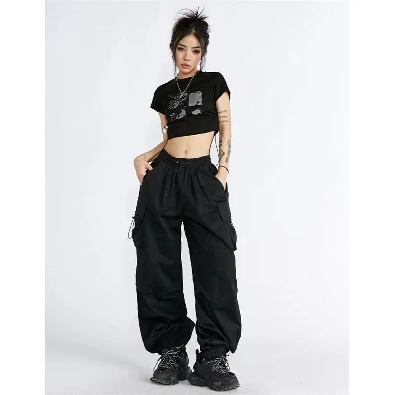 Bla Summer Thin Wide Leg Workwear Pants Qui Dry Jazz Dance Loose Fit Sports Casual Straight Leg Trousers for Women