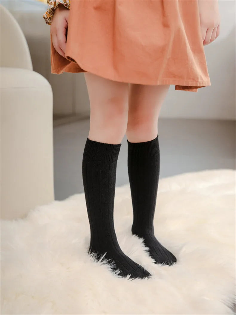 3Pairs/Lot Baby Knee High Socks Kids Girls Boys Soft Cotton Long Sock Cute Spanish Stripe Solid Children Socken For 0-8Years