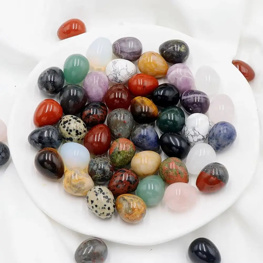 10pcs Natural Polished Stone Egg Crystal  Large Stone Polished Mineral Egg Palm Chakra Egg Creative Home Decoration Gifts
