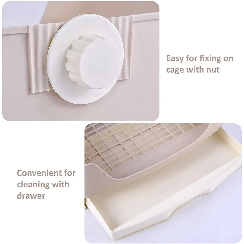 Extra Large Rabbit Litter Box Bunny Toilet with Drawer 50 Pet Toilet Film 25 Toilet Training Pad Cleaning Set Small Pet Box Pan
