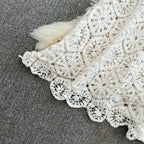 Boho Holiday Long Skirts Women Crochet Hollow Out Female Trumpet Skirt Ladies Elegant Lace Patchwork Summer Skirt Dropshipping