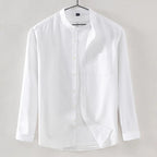2025 Cotton Stand-up Neck Oxford Spinning Anti-wrinkle Casual  Spring  Autumn New Men's Shirt Jackets  Long Sleeve Shirt Men's