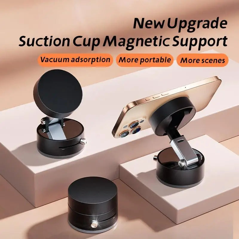 360° Vacuum Strong Suction Cup Magnetic Car Phone Holder for All Smartphones & All Car Models adjustable for Mirror Shower Gym