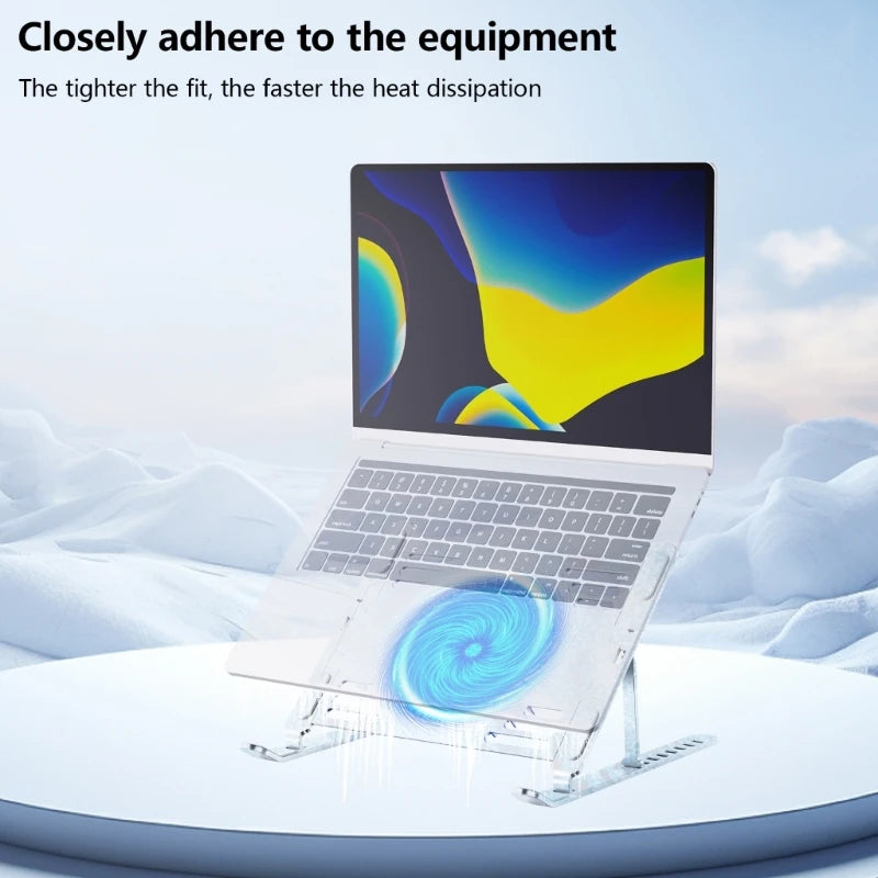 Aluminum Laptop Cooling Stand Laptop Cooling Pad With Adjustable Height,Foldable Frame,USB Power Notebook Risers Holder