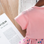 Kids Dresses for Girls Sohort Sleeve Unicorn Girls Sequins Costume Princess Dress Kids Daily Clothes