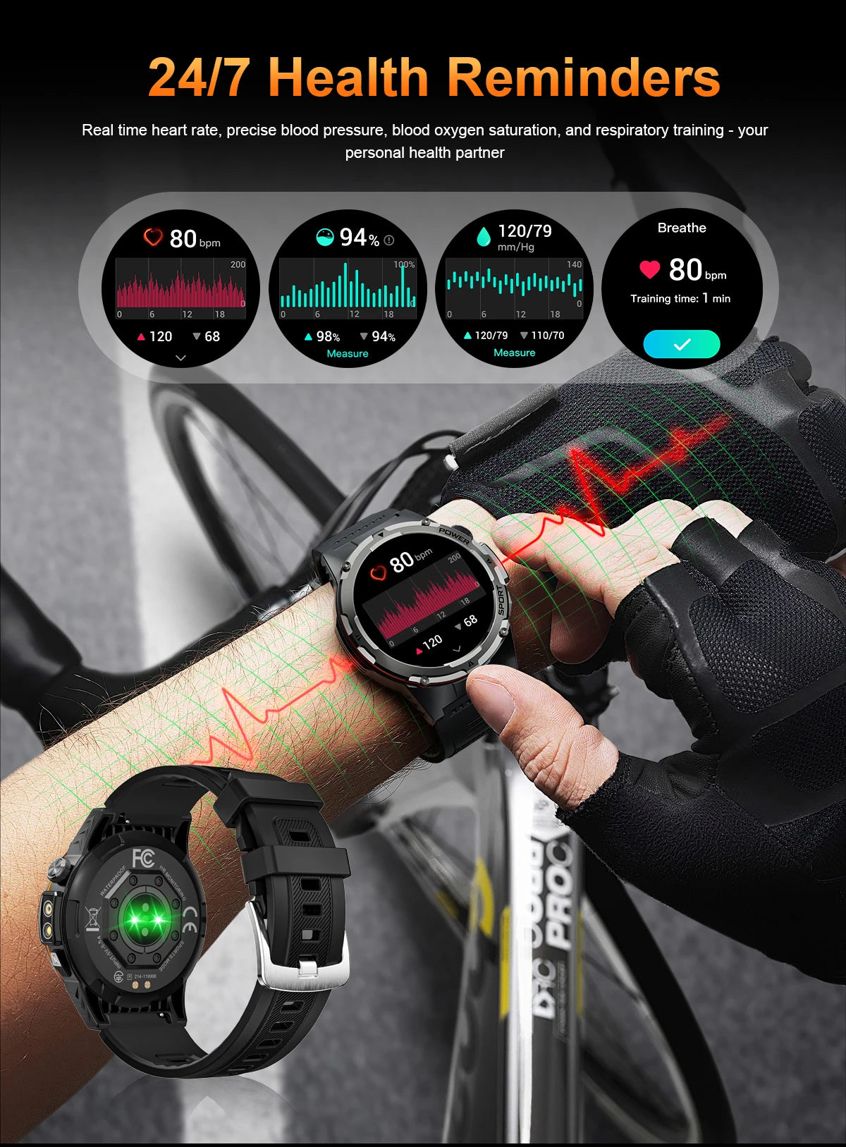 NEW For XIAOMI Outdoor Sports Smart Watch Men GPS Trackr Health Monitor BT Call NFC UV infrared Laser 5ATM Waterproof Smartwatch
