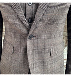 Men Luxury Slim Fit Check Suits Men Boutique Business Casual Formal Suits Sets Blazers+Pants Wedding Social Tuxedo Dress Homme