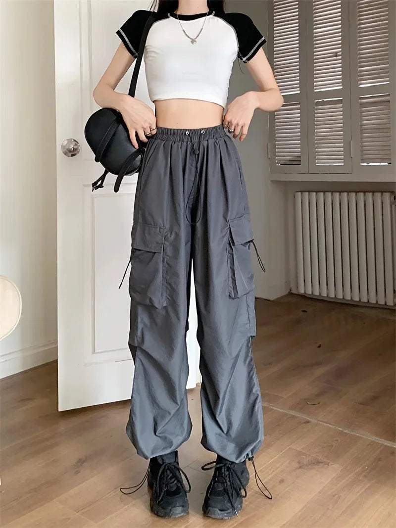 High Waist Wide Leg Workwear Pants Women's Spring 2024 Loose Sun Protection Casual Sports Thin Style Fashionable Trousers