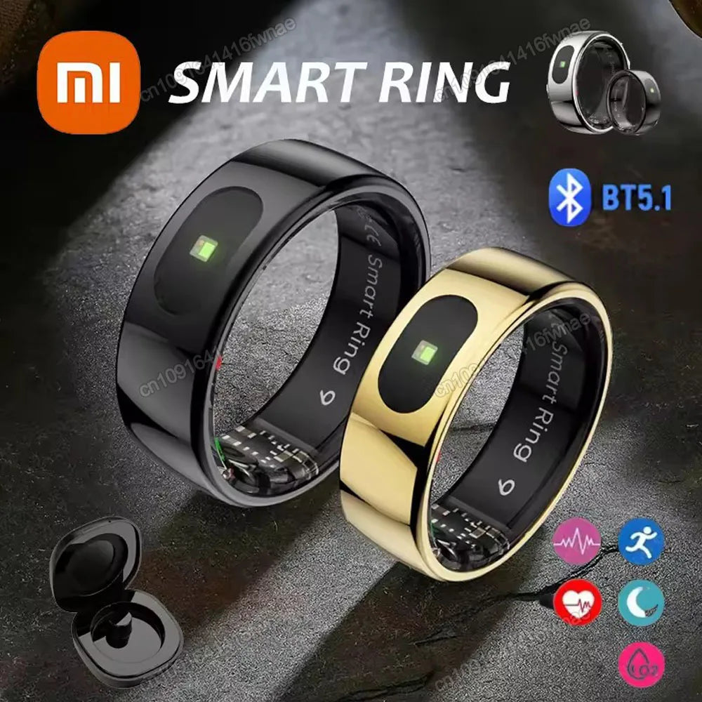 For Xiaomi Smart Ring Bluetooth Health Monitor Heart Rate Blood Oxygen Sleep Temperature Gesture Control Waterproof Sport Rings