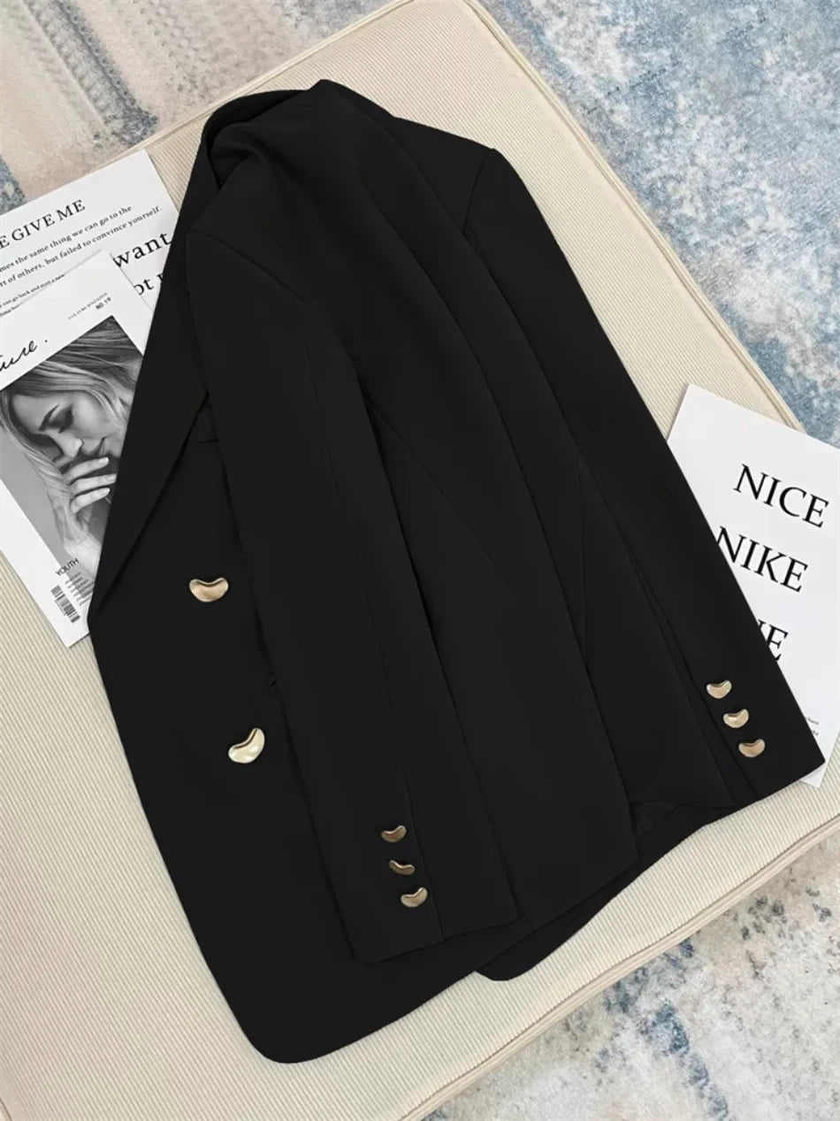 2025 Spring and Autumn New Korean fashion British Style Solid Blazer Women Clothing French Texture Fashion Small Suit Coat Women