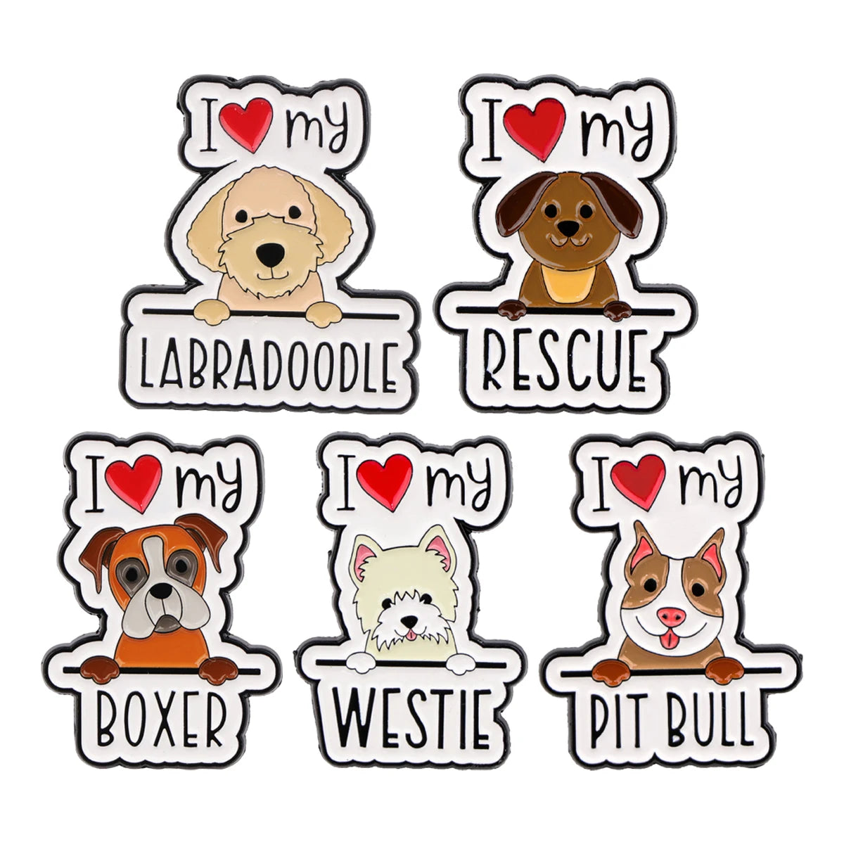 2-10pcs/set Funny Animals Series Enamel Pin Cartoon Cats Dogs Brooch Set Lapel Pins Badge on Backpack Clothing Accessories Gifts