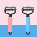 Pet Detangling Comb Handheld Dogs Cats Undercoat Rake Double-Sided Stainless Steel Teeth Deshedding Grooming Brush for Shedding