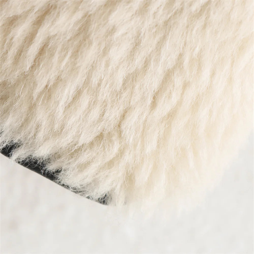 Zach Ailsa Women's Big Collar Fur Integrated Plush Coat Autumn/Winter New Solid Color Long Sleeve Warm Jacket