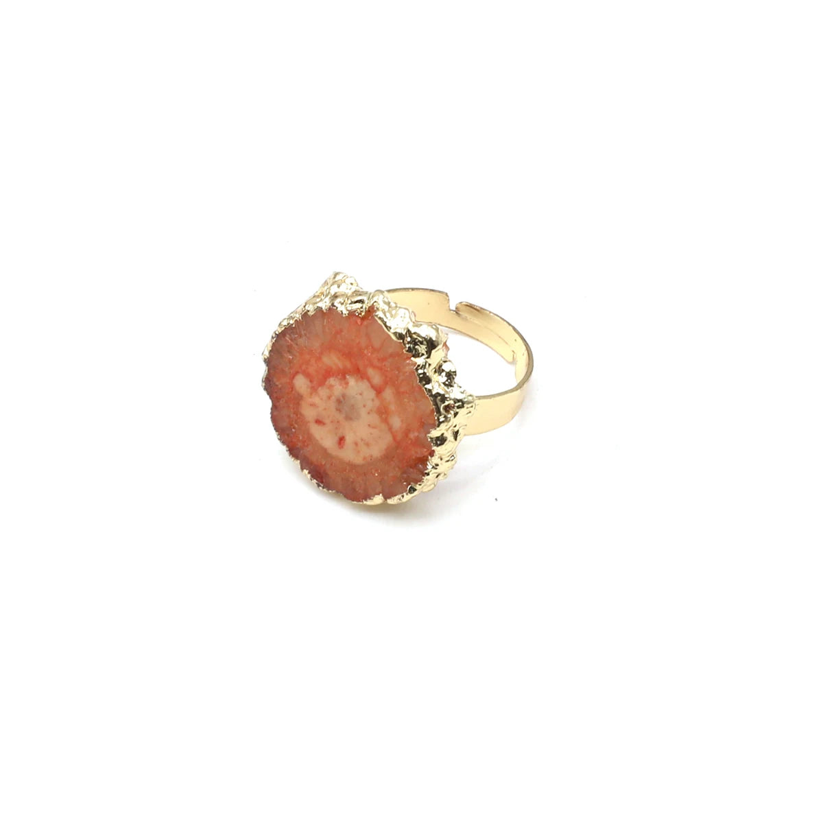 Natural Semi Precious Stones Irregular Crystal Druzy Rings Reiki Healing Embryo Agate Jewelry Accessories Party Gifts for Women