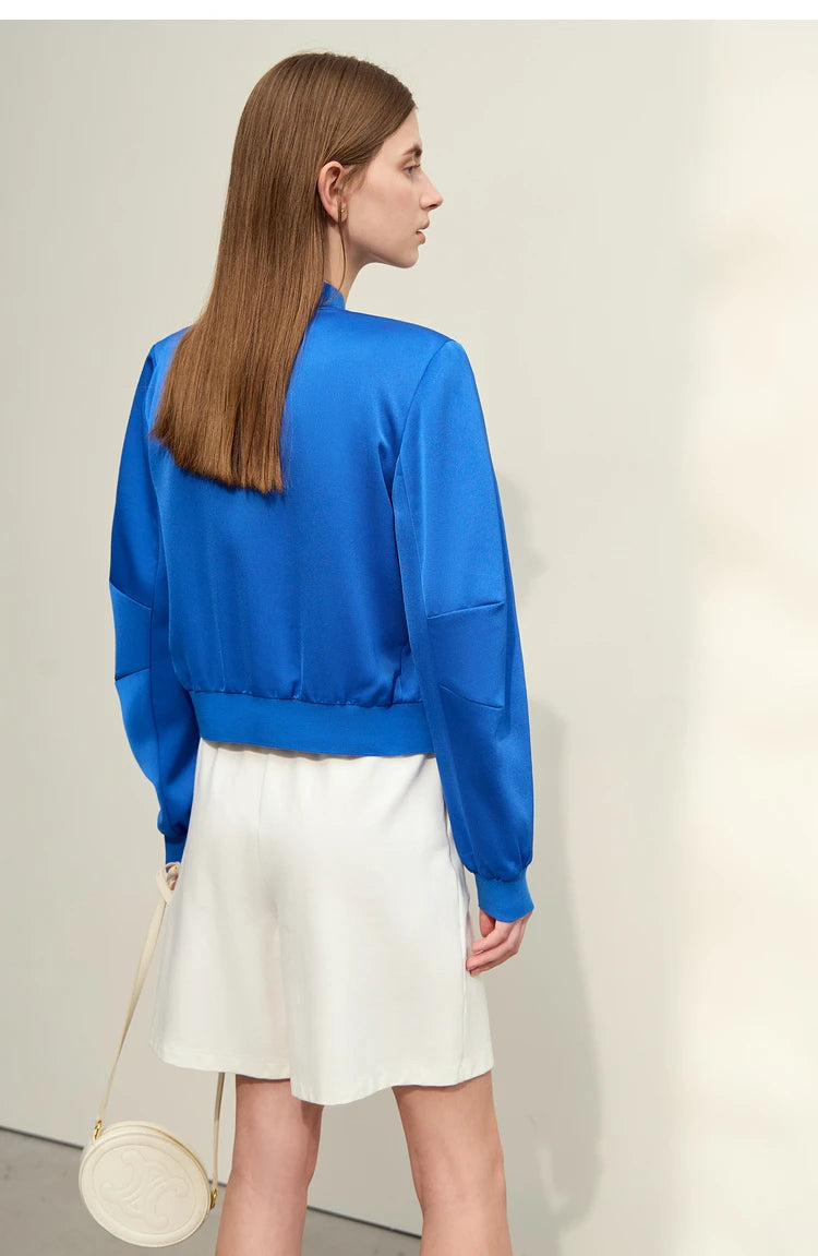 AMII Minimalism Jacket Woman Baseball Jacket Embroidery Letter Zipper 2023 Spring New Casual Women's Clothes Female Top 72331004