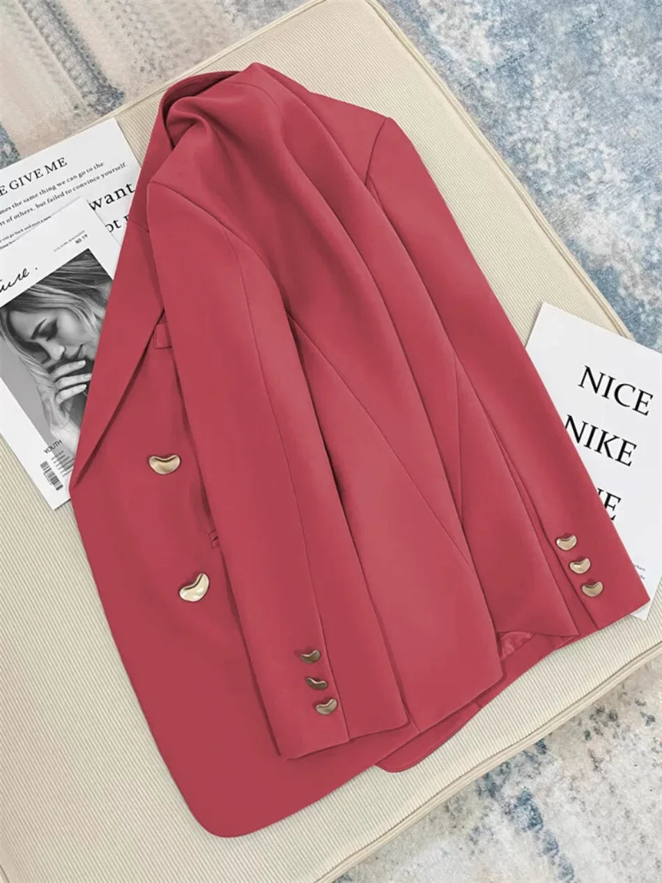 2025 Spring and Autumn New Korean fashion British Style Solid Blazer Women Clothing French Texture Fashion Small Suit Coat Women