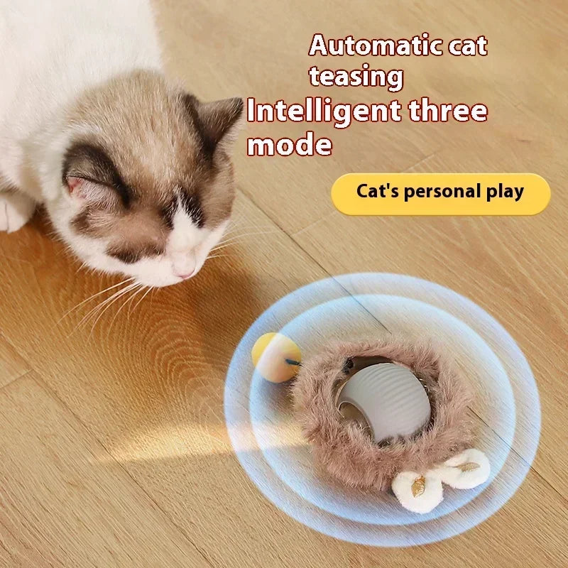 Interactive Cat Toy Ball Rolling Balls Pet Kitten Cats Teaser Automatic Electric Smart Game Plush Toys Play Stimulator Training