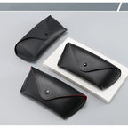 New Sunglasses Cases Large Black New Red Lined Leather Business Litchi Pattern Sunglasses Glasses Case  Eyewear Accessories
