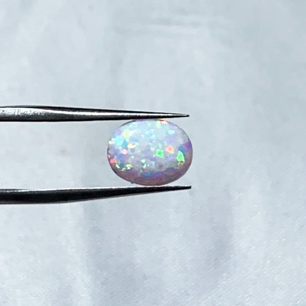 7*9mm Natural Opal Reiki Healing Semi-Circle Jewelry Set - Opal Ring Earrings Necklace - Spiritual Energy Gemstone Accessories