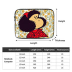 Laptop Notebook Bag Case Mafalda And Flowers Computer Sleeve Case Kawaii Cartoon 10 12 13 15 17 Inch Shockproof Case Bag