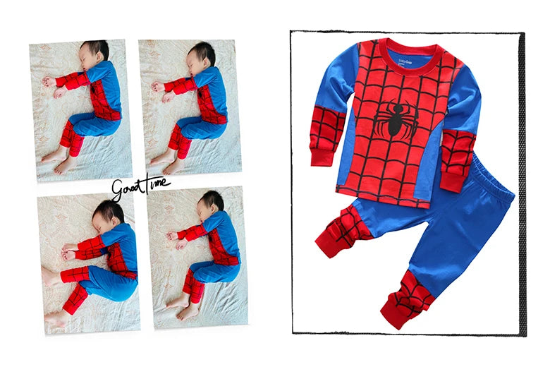 New Children's Pyjamas Iron Man Set Kids Sleepers The Hulk Set Boys Girls Cartoon Long Sleeve Sleepwear 2-7T sets