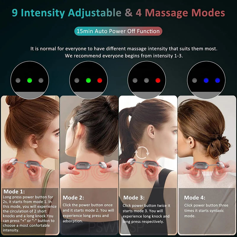 Smart Neck Massager with Heating Portable Cervical Spine Shoulder Pain Relief Hot Compress Therapy Muscle Relax Neck Protector