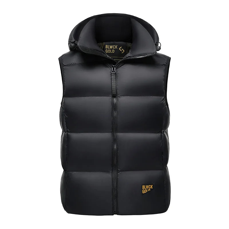 Thicken Autumn Winter Men Coats Detachable Hood Mens Puffer Jacket Sleeveless White duck down Vest Jackets Warm Hooded Jacket