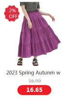2024 Spring Autunm women Ruffle skirt fashion Summer cotton linen skirts long maxi party skirts red purple pink M-5XL 6XL 7XL