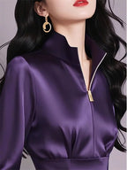 Luxury Satin Shirt Women's Spring Summer New Coat Unique Beautiful Waist Jacket French High-Grade Outerwear Female Overcoat Tops