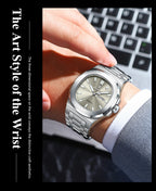 POEDAGAR Trendy Casual Wristwatch For Men Week Date Stainless Steel Man Watch Luminous Waterproof Luxury Quartz Men Watches+Box