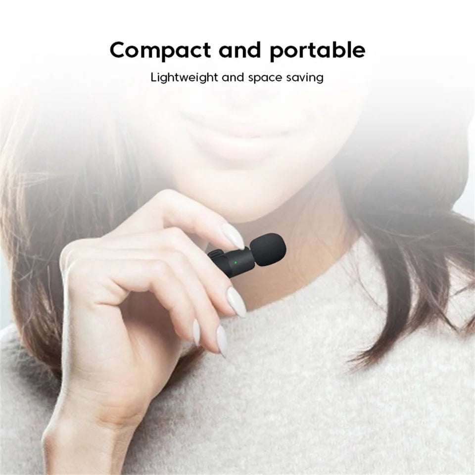 Lavalier Wireless Bluetooth Microphone Portable Audio Video Recording Mini Mic For iPhone Live Broadcast Gaming Phone Type-C