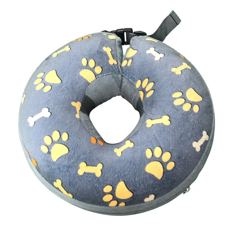 Soft Inflatable Dog Collar Elizabeth Cone Alternative, Post-Surgery Recovery Donut for Small to Large Dogs, Stops Licking Wounds