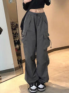 Bla Summer Thin Wide Leg Workwear Pants Qui Dry Jazz Dance Loose Fit Sports Casual Straight Leg Trousers for Women