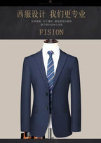 S-8XL New  (Blazer+ Pants) Men's Fashion Business Gentleman Trend Slim-fit Casual Wedding Travel Plus-size Solid Color Suit