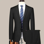 S-8XL New  (Blazer+ Pants) Men's Fashion Business Gentleman Trend Slim-fit Casual Wedding Travel Plus-size Solid Color Suit