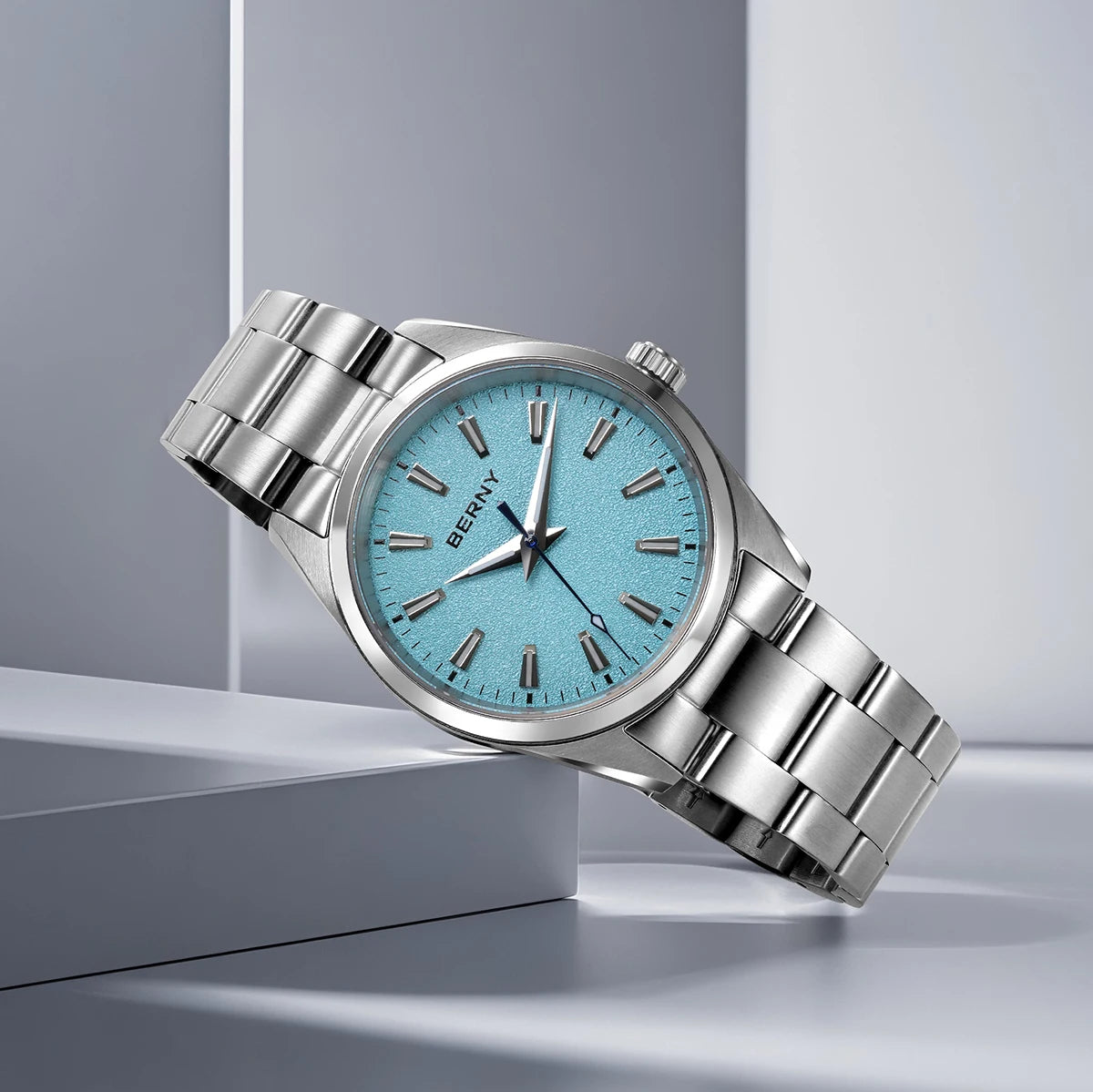 BERNY Watches for Men Luminous AR Sapphire Classic Dress Business Quartz Men's Watch 10ATM Elegant Fashion Casual Wristwatch