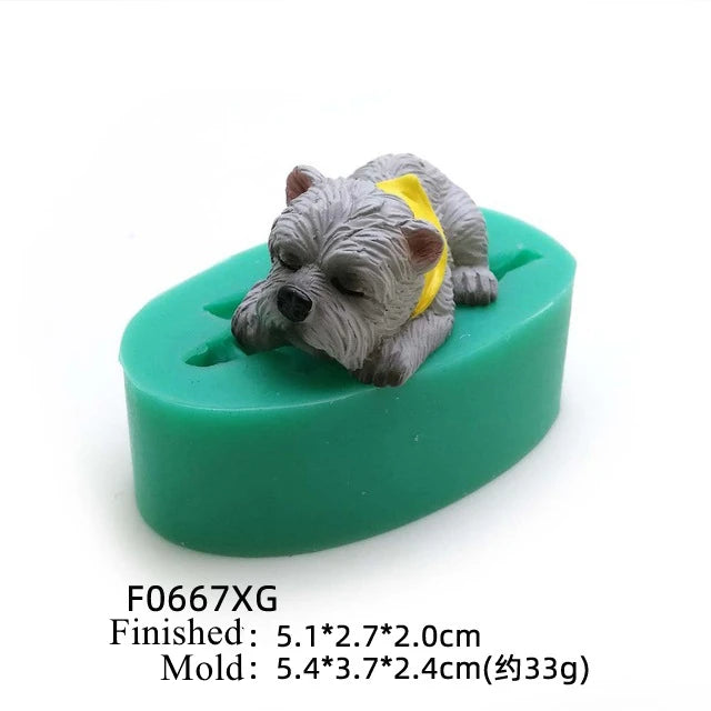 13 Dogs Shape Silicone Fondant Cake Decorating Mold Corgi Bulldog Chocolate Polymer Clay Mould Animal Cake Tool Bakeware M485
